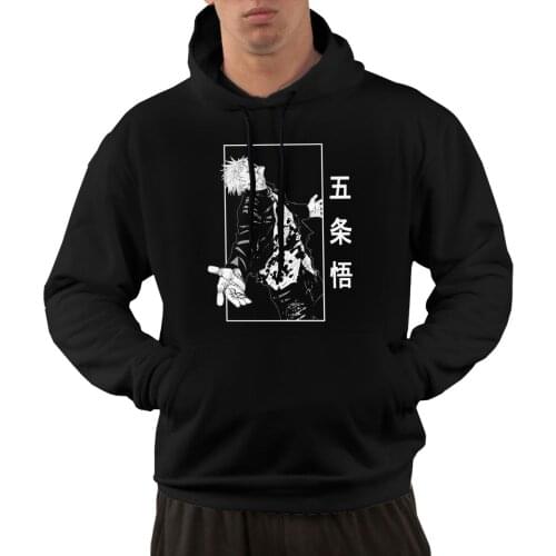 Classic Jujutsu Kaisen Gojo Satoru Hooded Pullover Men Cotton Ryomen Sukuna Hoodie Sweatshirt with Pocket Fashion Apparel