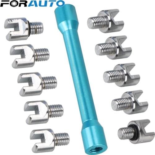 Motorcycle Spoke Wrench Set For Most Motorbikes With 10 Pieces Hardened Tips 5.0~6.8 Universal Handle Repair Tool