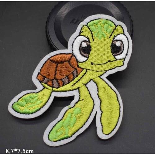 Animal Sea Turtles Iron On Embroidered Clothes Patches For Girl Woman Clothing Stickers Garment Wholesale