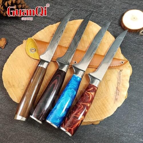 High-hardness Sharp Boning Knife Slaughtering Peeling and Killing Pigs Knife Butcher Knife Damascus Laser Pattern Chef Knife