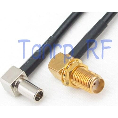 6in SMA female jack to MS147 male both right angle 90 degree RF adapter 15CM Pigtail coaxial jumper RG174 extension cable