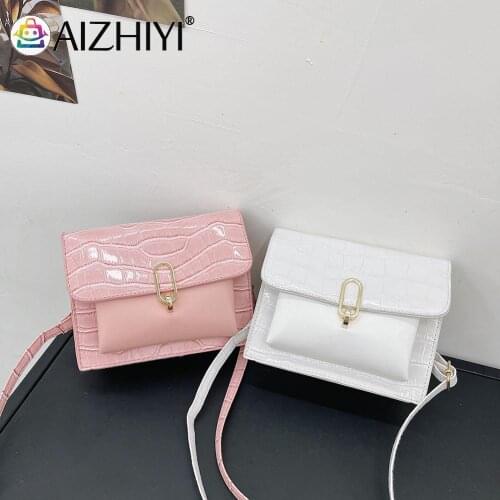 Girls Brief Flap Womens Casual Messenger Bags Fashion Women PU Stone Pattern Shoulder Bag Solid Color Small Flap Purse