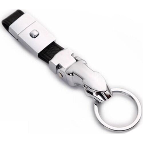 Drop Ship High Grade Fashion Men Key Chain Leopard Woven Leather Rope Keychains Gift For Car Women Detachable Key Rings Holder