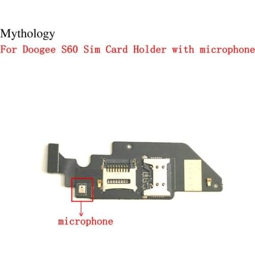 Sim Card Holder for Doogee S60 Sim Card Tray S60 Sim Card Slot with Microphone Mobile Phone Repair Parts Mythology