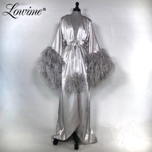 Middle East Women Dress Formal Muslim Evening Dresses 2019 Kaftan Feather Turkish Dubai Party Gowns Robe De Soiree Custom Made