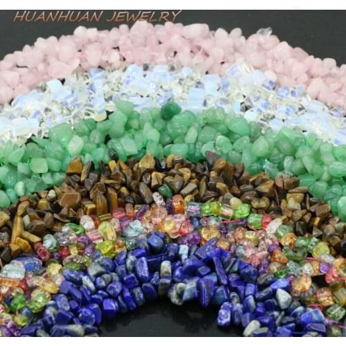 Charms Torques Necklace For Women Natural Stone Agat Jades Tiger Eyes Lapis Lazuli Chips Gravel Beads Chain Jewelry 18inch B3390