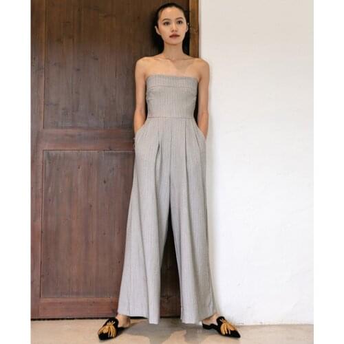 Summer Women Ladies Sexy Backless Beach Casual Style Rompers mono mujer largo elegante Wide leg pants Jumpsuit overalls