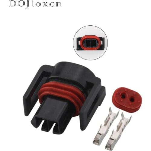 1 Set 2 Pin Waterproof Car Female Connector Lntake Air Temp Sensor Methanol Car No 7 Injector Plug For Namz Type Delphi 12162215