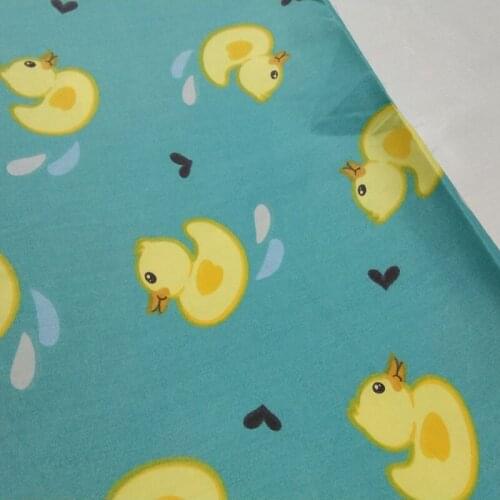 100% Cotton viaPhil Brand Yellow Ducks Animal Printed Fabric Animal Fabric Patchwork Cloth Dress Home Decor