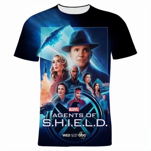 2021 Summer Fashion Women Clothing Marvel S.H.I.E.L.D. 3D Print Children Tee Shirts Short Sleeve Oversized Men T Shirt