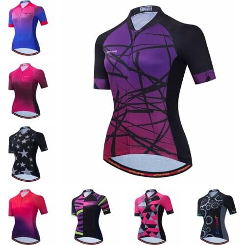 2021 Cycling Jersey Women Bike Mountain Road MTB Top Maillot Bicycle Shirt Pockets Short Sleeve Racing Riding Summer Purple