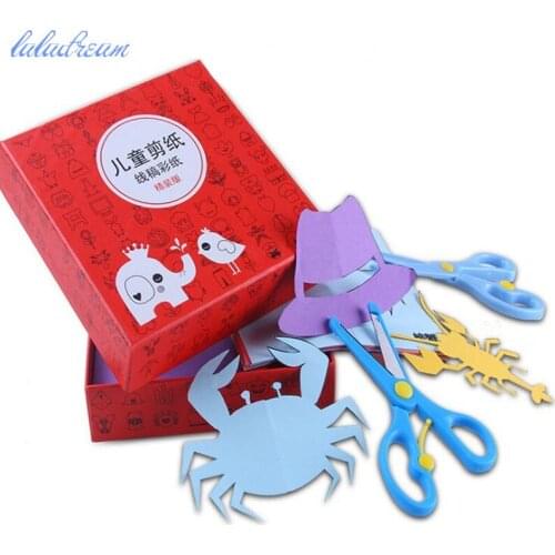 240 Sheets/set Cartoon Paper Cutting Book Handcraft Colorful Painting Gift Box For Kindergarten Education Creative Toys