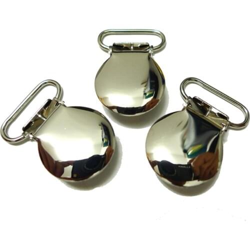 25pcs 25mm Wide Silver Color Metal Suspender Clips Rack Plating Free Shipping