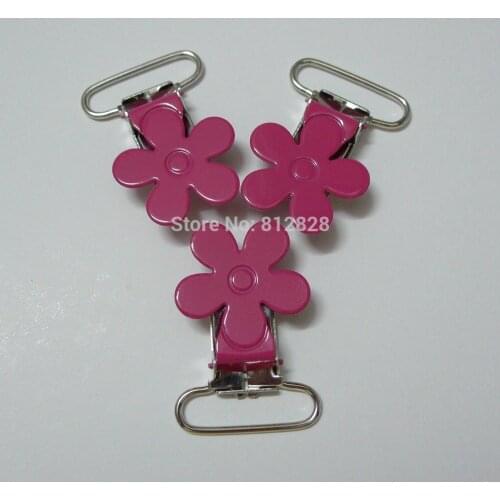 25pcs Hot Pink Color Flower Suspender Clips