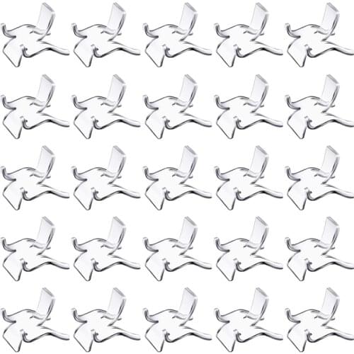 25 Pieces Acrylic Display Holder Clear Plastic Display Easel Stands Acrylic Display Easel Holders for Rock Mineral Agate