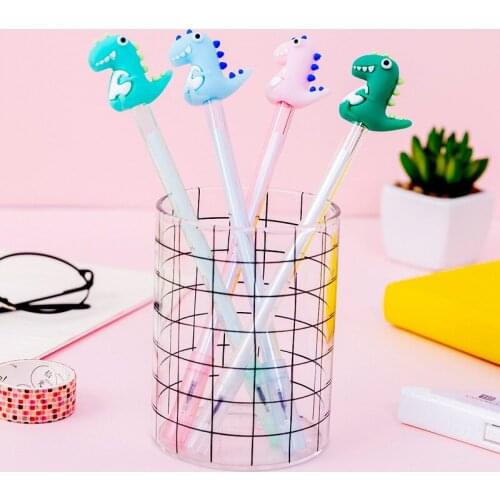 4pcs/set Cute Dinosaur Gel Pen Ink Kawaii Gel Pen Children Gift Writing School Supplies Black Office & School Pen 0.5mm