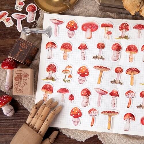 45pcs/lot vintage forest mushroom paper sticker decoration stickers DIY craft diary scrapbooking planner kawaii label sticker