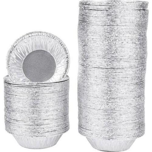 50/100PCS Mini Disposable Aluminum Foil Tart Pan Egg Tray Cake Mould Wrapper Decorating Tools Cake Molds