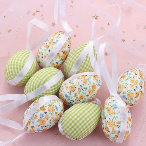 9PCS/Bag 2021 Happy Easter Cloth Egg Decoration Hanging Ornaments Easter Egg Toy Gifts For Home Decor Party Ornaments