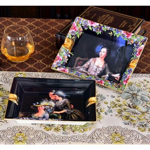 Ashtray Smoking Accessories Cigar Stand Decorative Tray Cigar Accessories Living Room Decoration Vintage Gift For Boyfriend