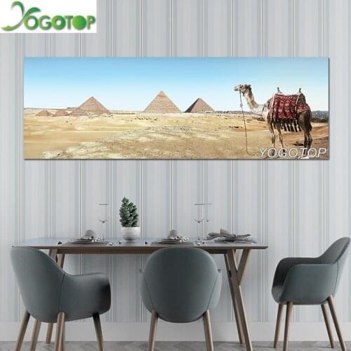 Lager DIY Diamond painting pyramid wall art Full Diamond embroidery 5D Cross stitch mosaic rhinestone Desert camel Egypt YY1602