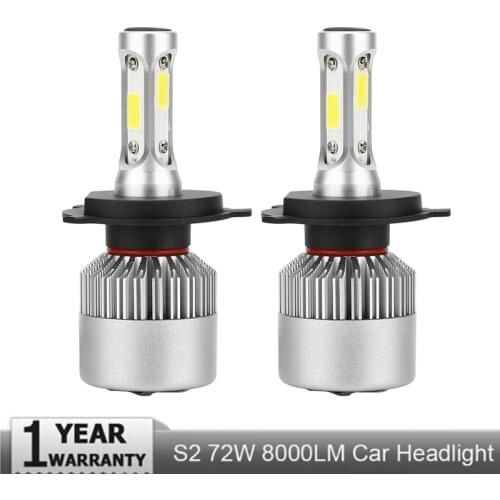 2Pcs 6500K 12V H4 H7 H13 H11 H1 9005 9006 H3 9004 9007 9012 5202 Car LED Headlight Bulbs 72W 8000LM Car LED Headlamp Bulb