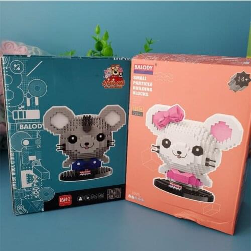 Balody Mini Blocks Lovely Mouse Building Bricks Toys for Children Girls Present Valentine Fun Toy Animal Juguetes