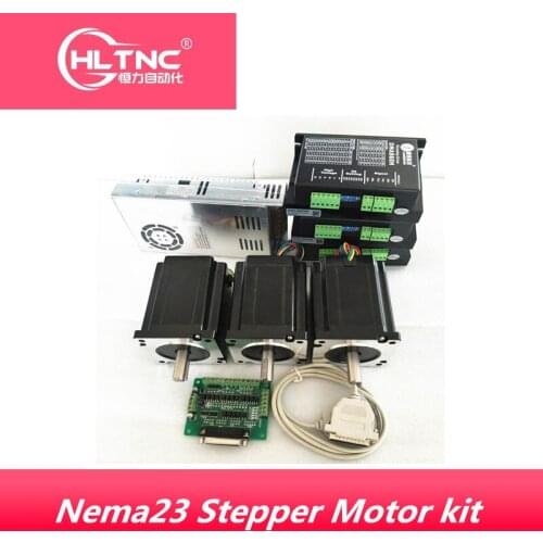 Free shipping Nema 23 Stepper Motor 2PCS +Nema 34 Stepper Motor 2PCS2 phase+ 1pcs Switching power supply 350W 24V