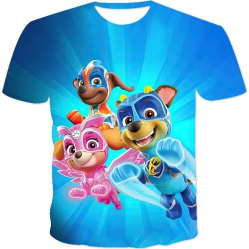 2021 Paw Patrol Children T-shirt Cute 3D Digital Printing Fashion Boy Girl Clothes Cartoon Anime Figures Short Sleeve T Shirt