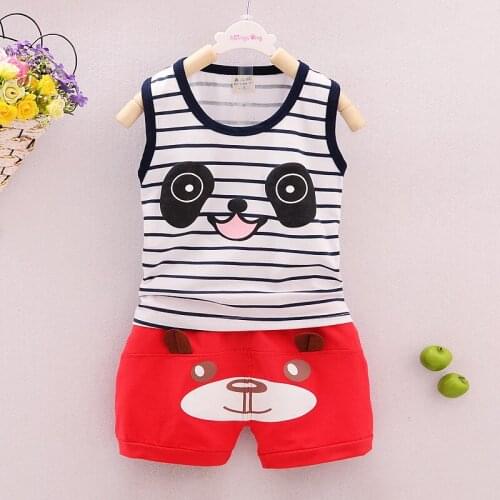 Childrens Vest Set Wear for Children and Young Childrens Short Sleeved Shorts and Super Thin Pure Cotton Vest