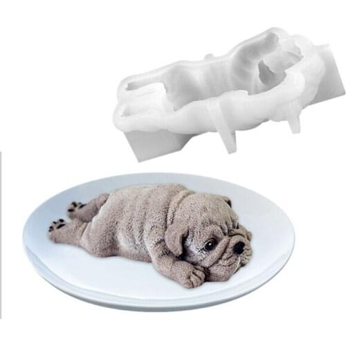 Online Celebrity White 3D Shar Pei Mold Dirty Dog Ice Cream Chocolate Small Milk Dog Cake Mould Cake Decorating Tools