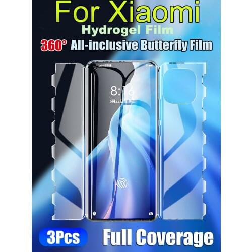 3 In 1 Full Coverage Mi11 Ultra Butterfly Screen Protector For Xiaomi 11 Mi10 Lite Front Back Hydrogel Film Xiaomi10 Pro 10Ultra