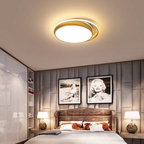 Minimalist Luster Black Gold LED Round Ceiling Light for Bedroom Living Room Restaurant Kitchen Entrance Hall Home Luminaries
