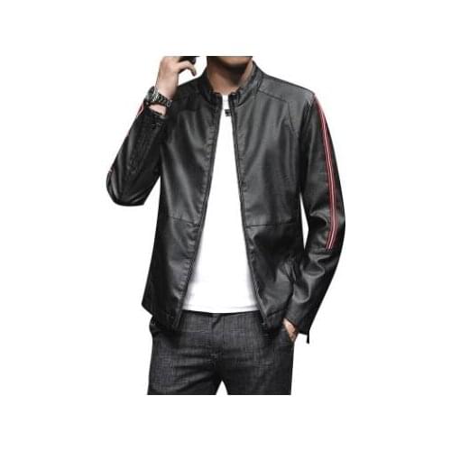 Mens leather jacket slim pu motorcycle coat men jackets casual clothes youth black jaqueta de couro stage street fashion