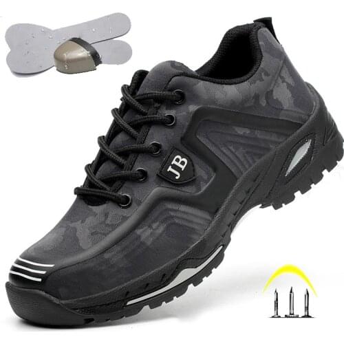 New exhibition fashion safety shoes Men Outdoor Steel Toe Cap anti-puncture Boots Lightweight and breathable casual work shoes