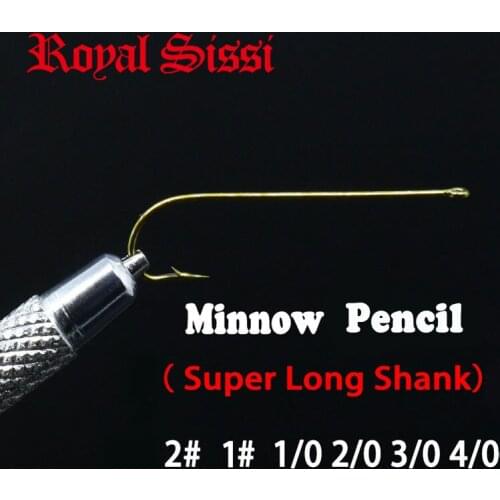 30pcs/pack super long shank fly fishing streamer hooks for fly tying resin minnow fish patterns hook size 2# 1# 1/0 2/0 3/0 4/0