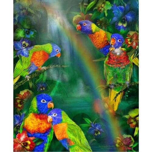 Parrots,Full Round,Diamond Embroidery,Animal,Birds,5D,Diamond Painting,Cross Stitch,Diamond Mosaic,Needlework,Crafts,Christmas