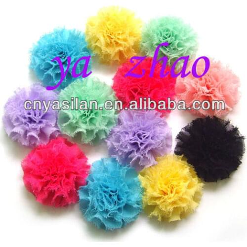 Trial order 2-2.3" Pretty chiffon puff, hair flower, hair accessories for children, 65pcs/lot Mix 13 color
