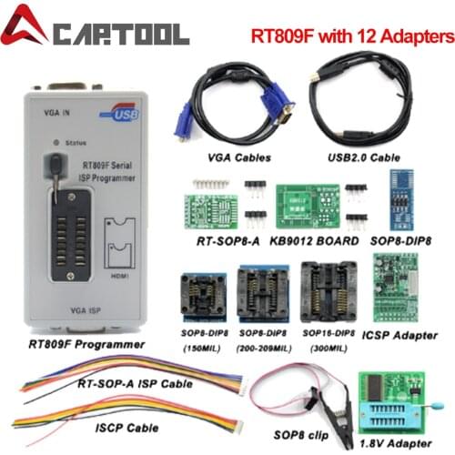 Newest RT809F ISP Programmer/ RT809 lcd usb programmer Repair Tools 24-25-93 serise IC with 11 adapters Free Shipping