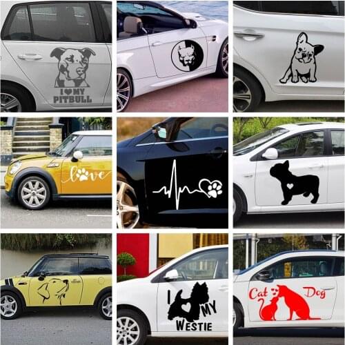Drop Shipping dog electrocardiogram Auto Sticker Motorcycle Car Decal Accessories