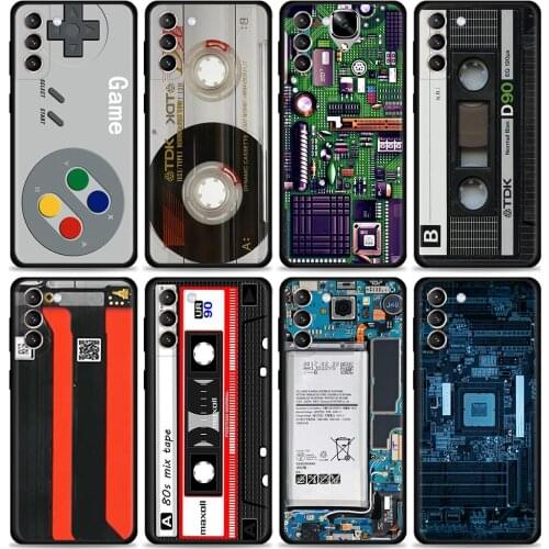 Retro Vintage Camera Cassette Music Battery Smart Phone Case For Samsung S21 Ultra Galaxy S20 FE S10 S9 Plus Lite S10e Fundas