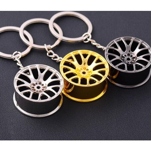 Luxury Wheel Hub Key Chain Zinc Alloy Tire Styling Car Key Ring Auto Modification Parts Key Holder For Ford Auto Accessories