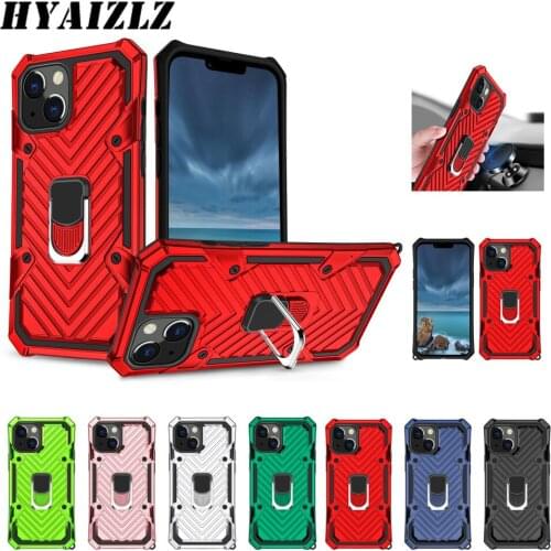 Luxury Armor Phone Case for iPhone 13 12 mini 11 Pro Max XS XR 7 8 Plus SE2020 Hybrid Shockproof Back Cover Magnetic Ring Fundas
