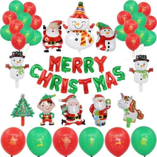 Christmas Mall Hotel KTV Party Decoration Supplies Christmas Snowman Christmas Tree Christmas Stocking Small Bell Latex Balloon