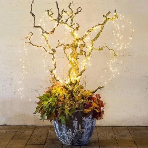 Christmas Toppers Decorate Baby sbreath Lamp String Tree Rattan Light Copper Wire Lamps For Party Wedding Dec