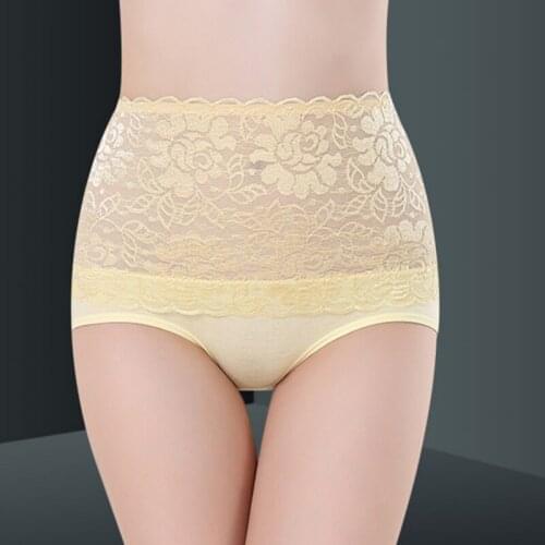 Sexy Lace Panties Tighten The Belly Women\s Seamless Briefs High Waist Transparent Briefs Underpants