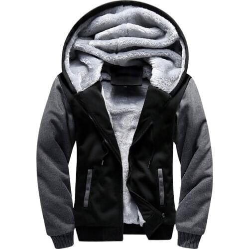 Shionfa Patchwork Fleece Mens Hoodie Winter Thick Sweatshirts Casual Hooded Cardigan Fashion Bomber Fur Jackets Zipper Coat 5xl
