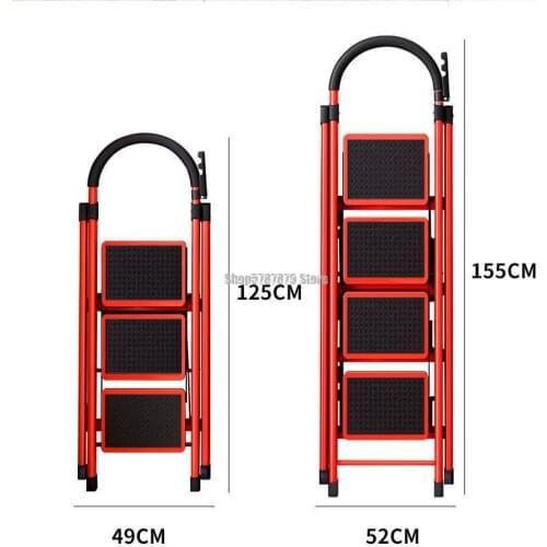 Folding Ladder Household Multifunctional Indoor Miter Ladder Thickening Four Step Ladder Expansion Project Portable Aluminum All