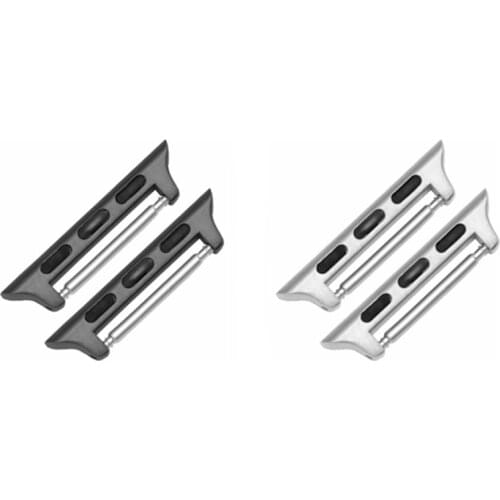 1Pair Watchband Connector Adapter for iwatch SE 6 5 4 band 40mm 44mm 38mm 42mm Seamless Linker Strap for Apple Watch Accessories