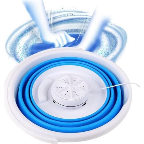 Bucket Type Folding Mini Home Travel Laundry Machine, Portable Laundry Machine,Ultrasonic Turbine Washer Machine,Clothes Cleaner